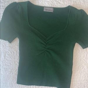 Green knit top